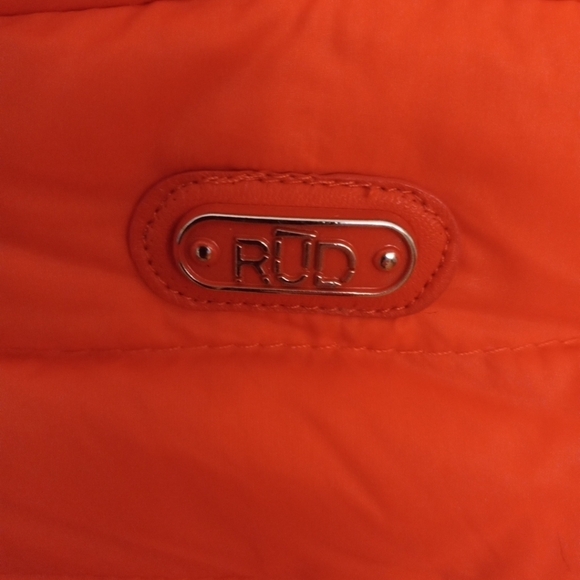 RUDSAK Orange Packable Down  Jacket sz XS,  Hooded. - Picture 5 of 10